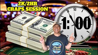 You got 2K and 1 Hour on the Craps Table! Can you make Profit?