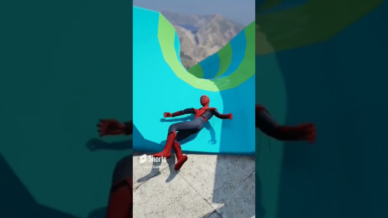 Spider man red vs venom new ragdoll challenge GTA~5 