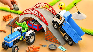 Diy mini tractor making overbridge for tractor/Bridge construction🚧 science project