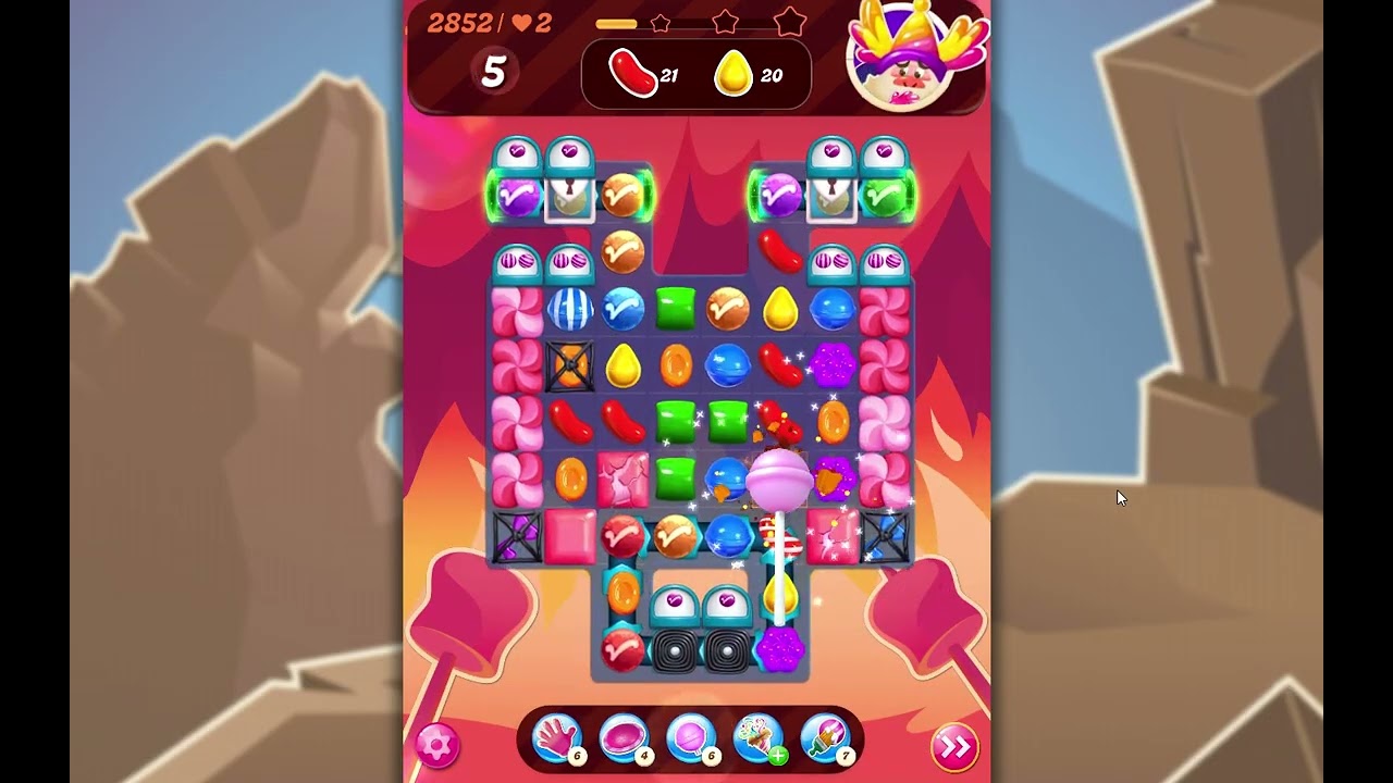 Candy Crush Saga Level 2852 - YouTube