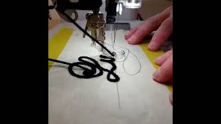 free motion couching 🤩 #motion couching foot #diy #sewing #quick  #bernina #machines #shorts ✨