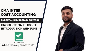 CMA INTER | COST ACCOUNTING | FREE LECTURE -61 | BUDGET AND BUDGETARY CONTROL | PRODUCTION BUDGET