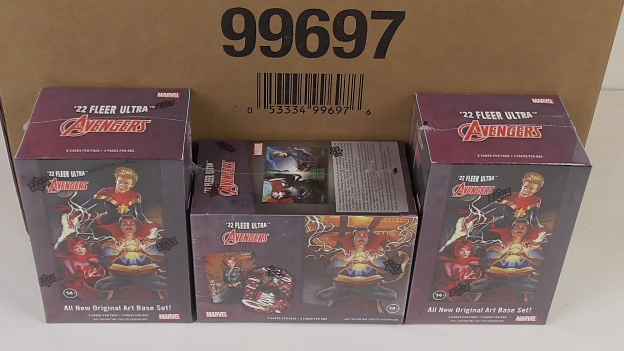 Распаковка коробки Fleer Ultra Avengers Blaster 2022 года (Часть 1)
