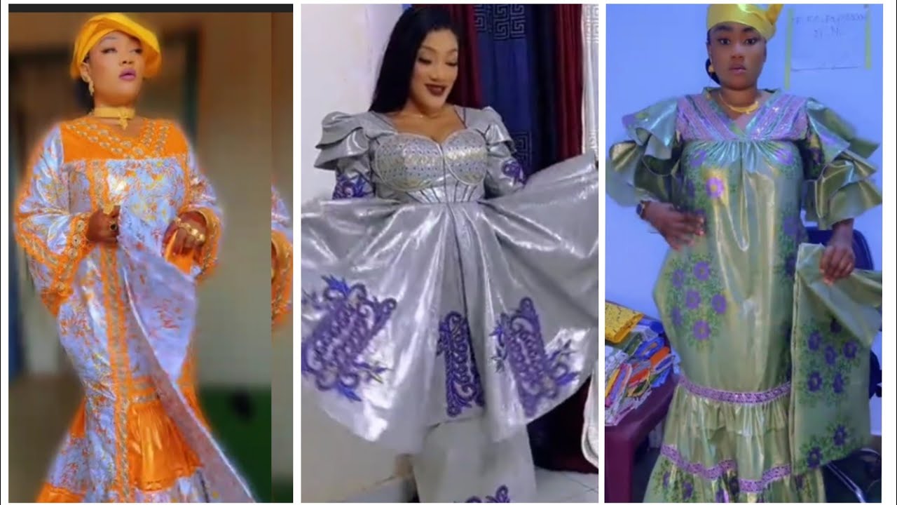 NOUVEAU // DERNIÈRES COLLECTIONS DE MODÈLES DE STYLES DE ROBES SÉNÉGALAISES EN BAZIN RICHE AFRICAIN.