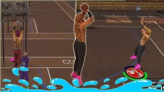 MY SLASHER CAN DO EVERYTHING!! GREEN 3 POINTERS AND CRAZY CONTACT DUNKS!! NBA2K17 MYPARK