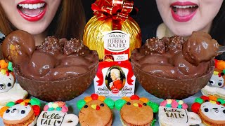 Asmr eating giant chocolate profiteroles inside ferrero rocher bowls +
macarons 먹방 purchase these delicious treats from our shop:
http://www....