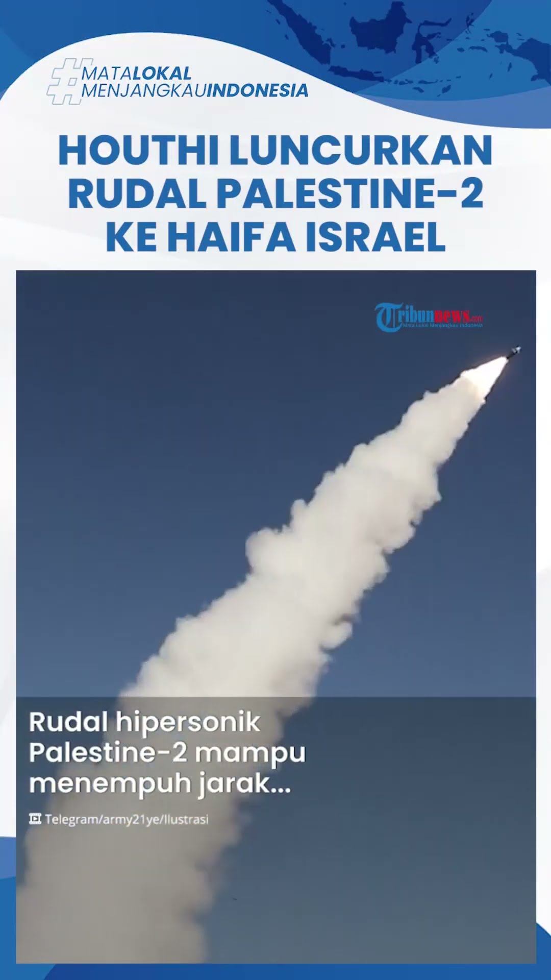 Perdana Rudal Hipersonik Palestine-2 Serang Pembangkit Listrik di Haifa Israel, Houthi Klaim Sukses