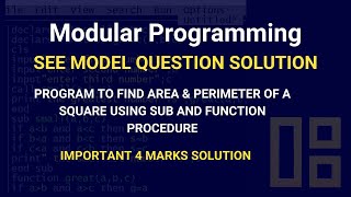 AREA & PERIMETER OF SQUARE ||SEE SOLUTION ||COMPUTER SCIENCE
