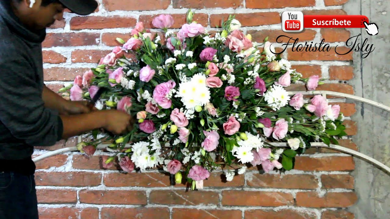 Medallon floral, Arco sencillo de 1 arreglo floral. - YouTube