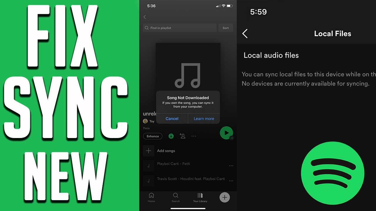 Spotify LOCAL FILES MOBILE mark playlist for offline local sync not working