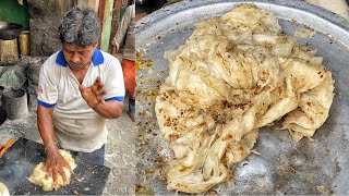 Original PITAI PARATHA of Kolkata 12Rs/- Only😱पीट पीट कर बनाया जाता है ये परांठा😳 Indian Street Food