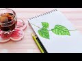 Easy Realistic Leaf Drawing using a toothpick  #Creative #art #Satisfying #Shorts