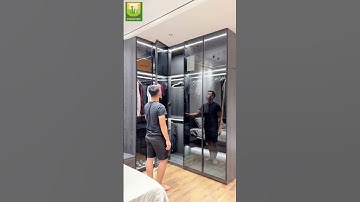 Lắp đặt tủ quần áo cánh kính góc L cao kịch trần - Nội Thất Mộc Đạt