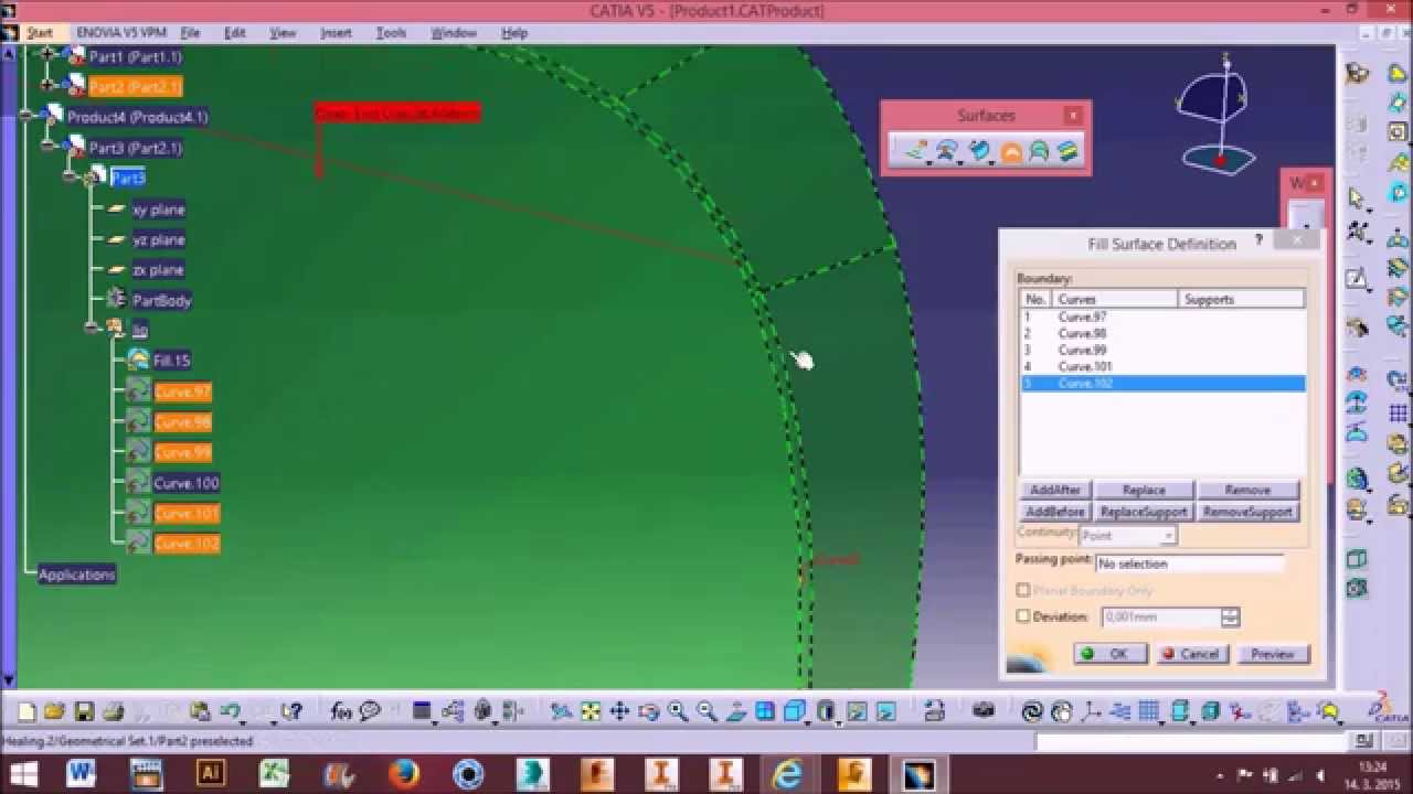 Fill Generative Shape Design Catia V5 tutorial 