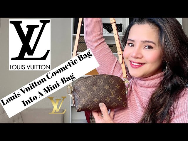 How to Convert Louis Vuitton Cosmetic Pouch into a Crossbody Bag  In this  video, we show you how you can quickly convert a Louis Vuitton Cosmetic  Pouch into a Crossbody Bag