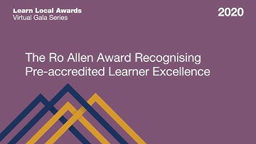 Winner Announcement - 2020 Learn Local Ro Allen Award