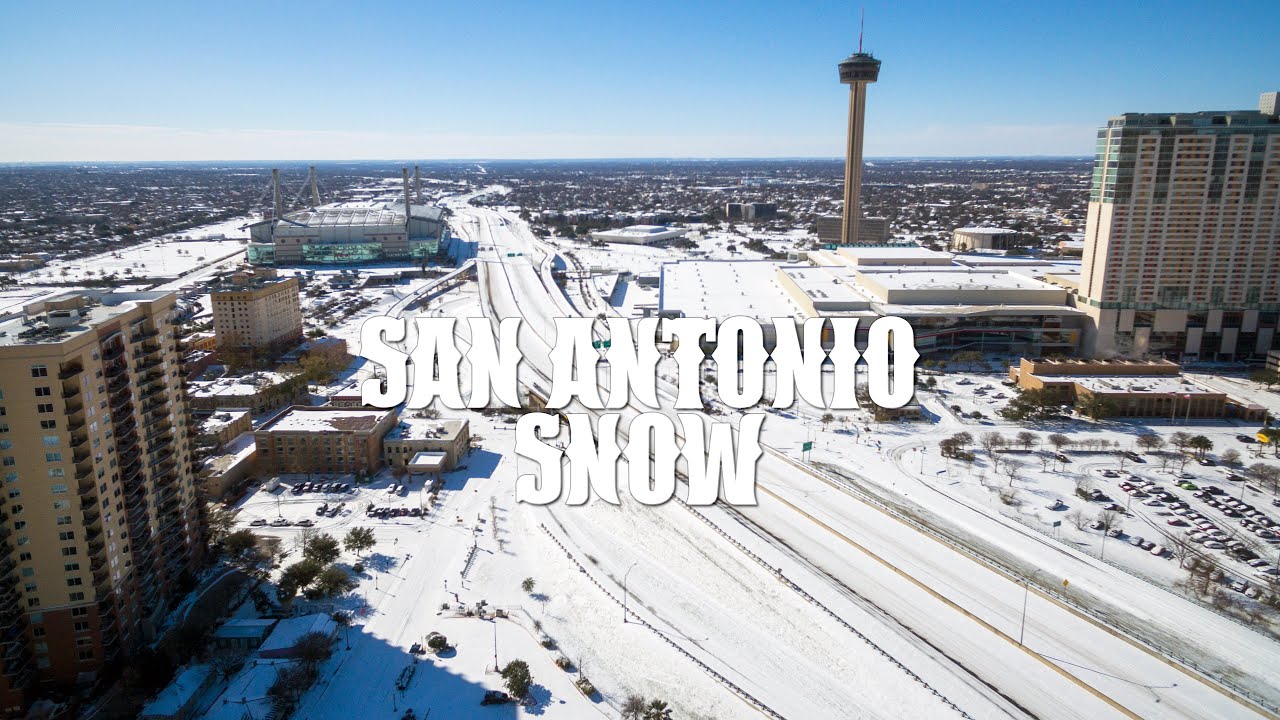 San Antonio, Texas Winter Snow Drone Footage February, 15 2021