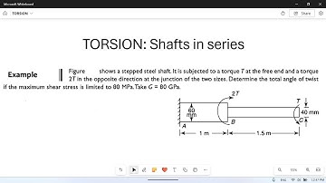 Torsion in shafts: 17 : Numerical problem: Torsion in stepped shaft/shafts in series