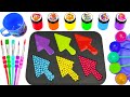Satisfying Video | DIY How to Make 6 Paw Patrol Color Jars with Glitter Slime and Arrow Shapes ASMR