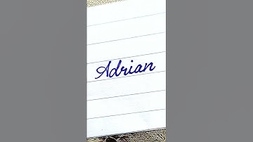 Adrian - Beautiful name in Cursive writing | Cursive writing for beginners | #shorts