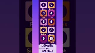 Numbers In German #shorts