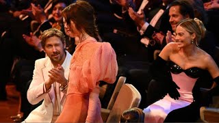 Ryan Gosling cheekily WINKS at Emma Stone after she wins Best Actress for Poor Things at BAFTAs 2024