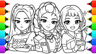 Satisfying Coloring - KPop Demon Hunters Trio Rumi, Mira & Zoey in CRAZY Styles! 🎨✨ | NCS Music screenshot 5