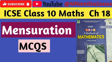 Icse class 10 maths chapter 18 Mensuration || MCQ ||  👍 Subscribe 👍 Like 👍 Share