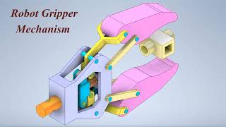 Mechanism of Robot Gripper - Mechanical Mechanisms ميكانيزمات ميكانيكية - ميكانيزم لقابض روبوت