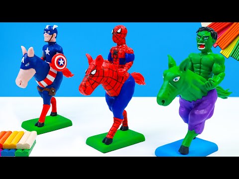 How to make horse man mod superhero Spider man, Hulk, Captain America and Ironman with clay