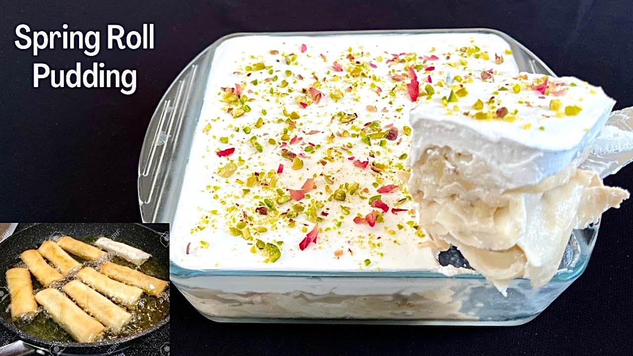💯സ്പ്രിംഗ് റോള് കൊണ്ട് അപാര രുചിയിൽ 2 Layer Easy Pudding🔥Pudding