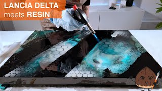 Fusion Aus Acryl Strukturpaste Mixed Media Art Versiegelt Mit Epoxidharz