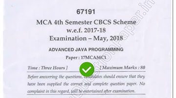 2018 Mdu MCA 4th Sem Advance Java Programming Question Paper