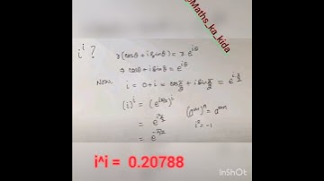 i^i ? | what is iota to the power of iota | #mathslovers#mathskills