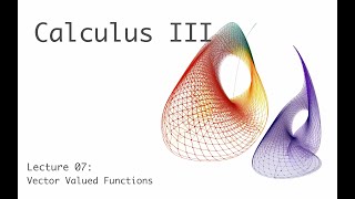 Vector Values Functions - Calculus III (full course) - lecture 07 (of 24)