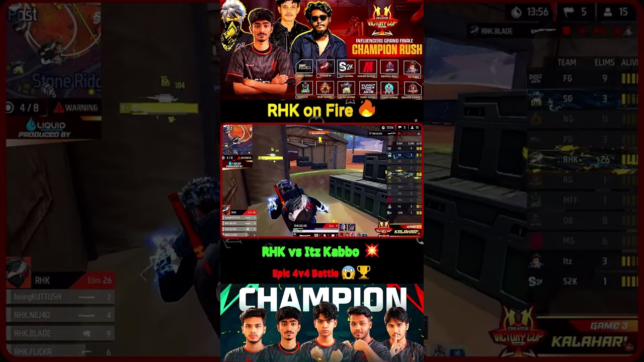 RHK on Fire 🔥 | RHK vs Itz Kabbo 💥 Epic 4v4 Battle 😱🏆 
