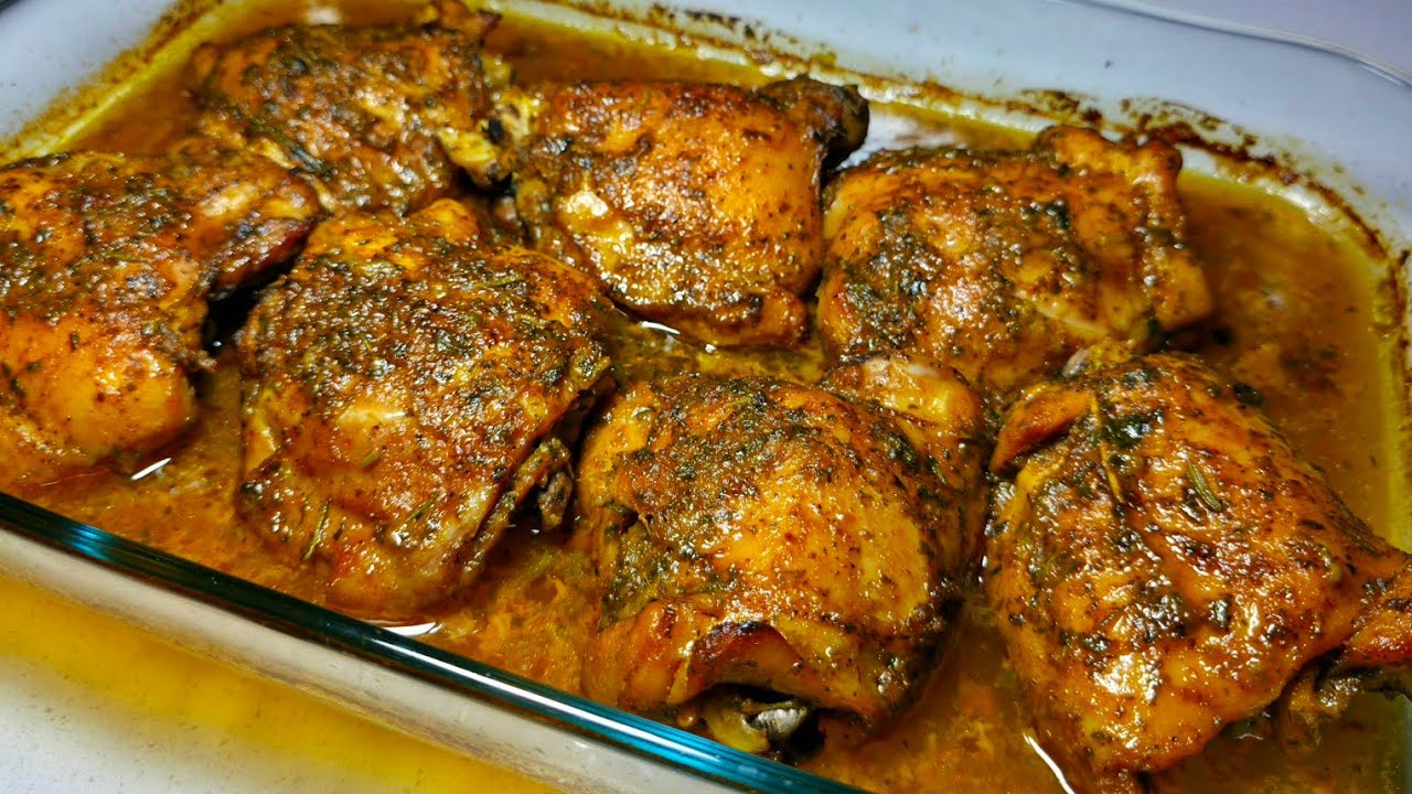 Juicy oven baked chicken thighs | Recipe - YouTube