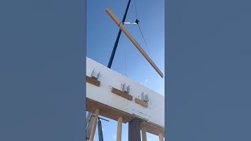 DIY installing glulam beams on my 48’ tall #ICF home so I don’t have interior load bearing walls