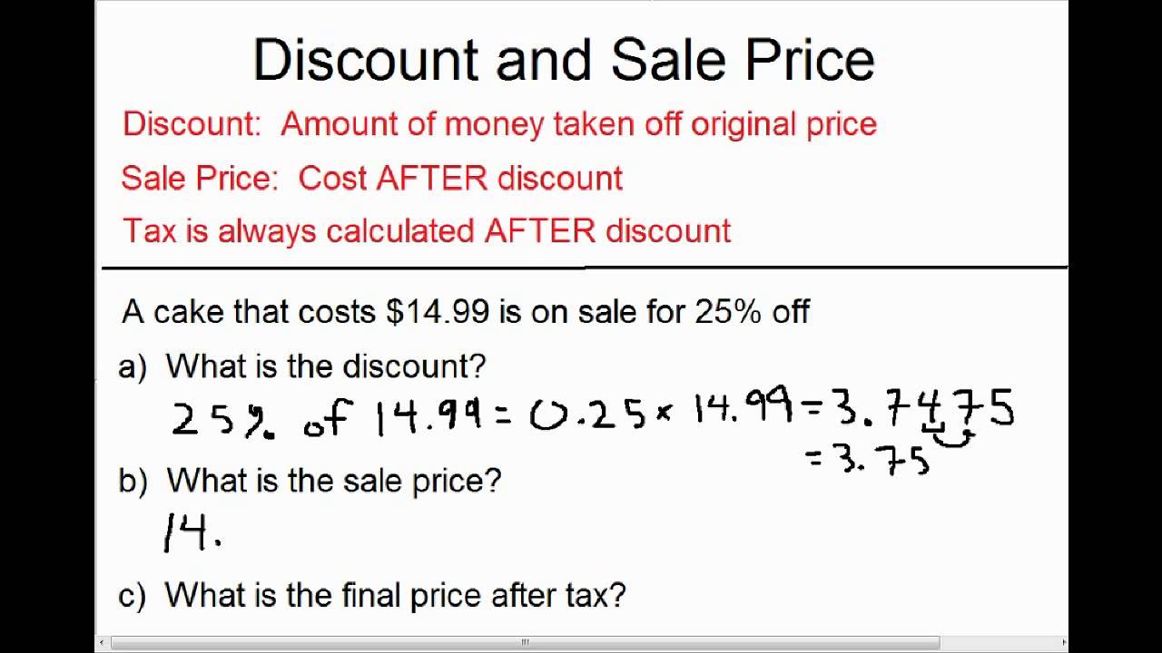 Discount and Sale Price YouTube