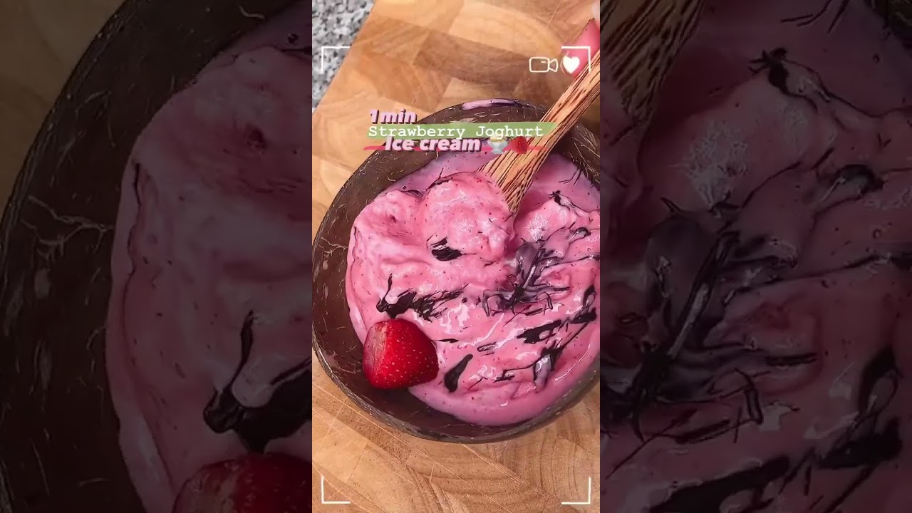 1 Minuten Erdbeeren Joghurt Eis 🍧