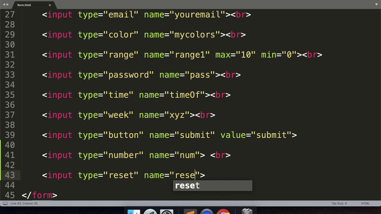 HTML Part-18 || FORM TAG || INPUT TYPE NUMBER || INPUT TYPE SUBMIT ...
