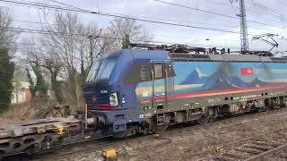 24-01-2026. 💙SBB 193 535 met Busto Arsizio/Gallerate shuttle komt op volle snelheid langs Emmerich.