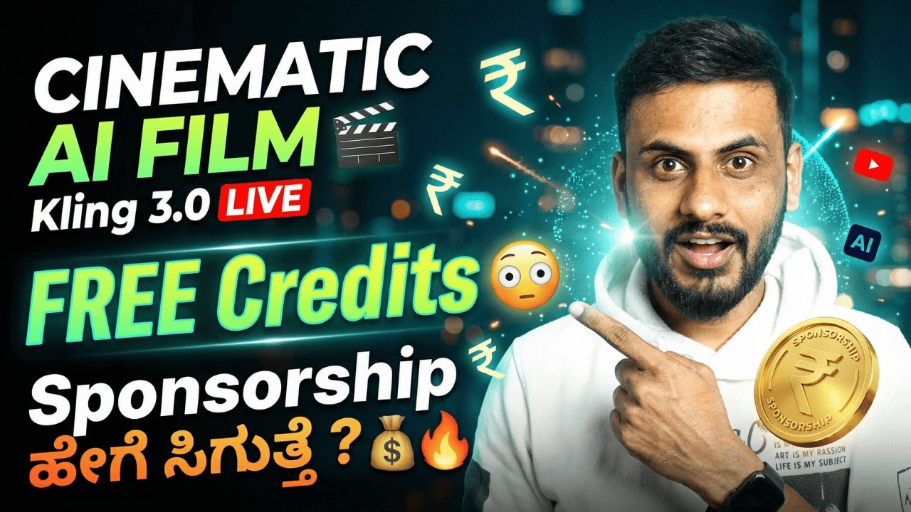 Kling 3.0 Live Demo 🔥 Cinematic AI Video |  Higgsfield Sponsorship 💰| Free Credits (Kannada)