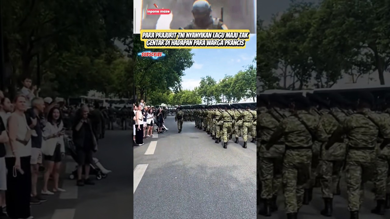 Keren Aksi Prajurit TNI Nyanyi Bersama Setelah Bastille Day Prancis‼️