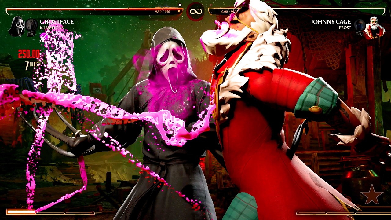 MK1 All Fatal Blows on Johnny Cage - Santa Claus Mod