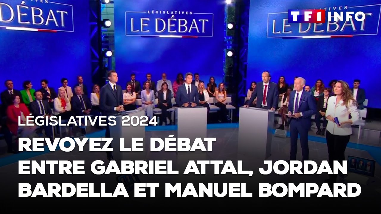Législatives 2024 : revoyez le débat entre Gabriel Attal, Jordan Bardella et Manuel Bompard