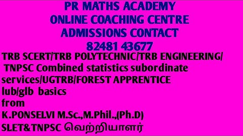 TRB SCERT/TRB POLYTECHNIC/TRB ENGG/TNPSC Combined statistics  services/UGTRB/LUB GLB REAL ANALYSIS