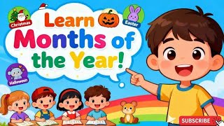  12 Months of the Year with lyrics and Actions - Preschool Learning Song -  Sing and Dance Along. 