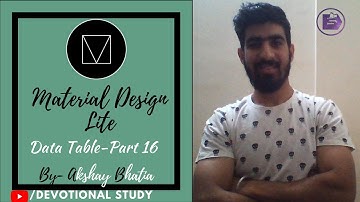 Learn Material Design Lite | Part -  16 | Data Table
