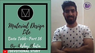 Learn Material Design Lite | Part -  16 | Data Table